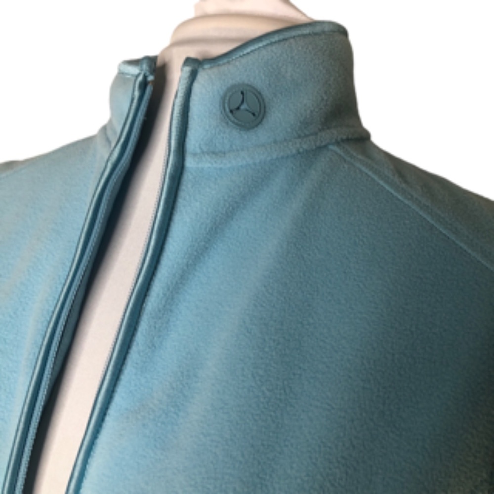 Danskin Athletic Wear Full Zip Hidden Side Pockets Sky Blue Women's Vest Size L - Picture 2 of 5